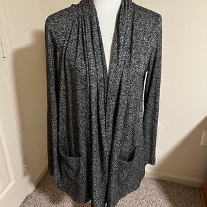 Athleta black white marled cardigan, small